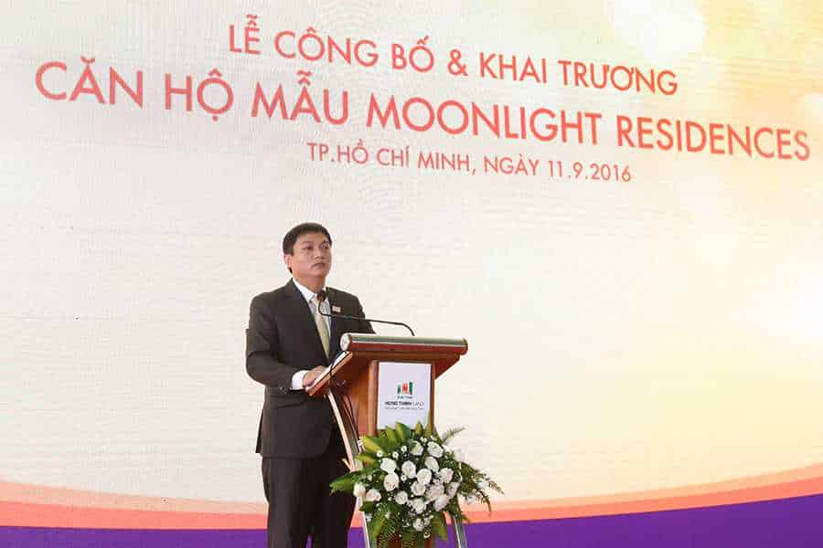 Đại diện đơn vị phát triển dự án – Ông Trần Tựu – Phó Tổng giám đốc Đầu tư Hung Thinh Corp gửi đến Quý khách hàng những thông tin và điểm mạnh của dự án Moonlight Residences