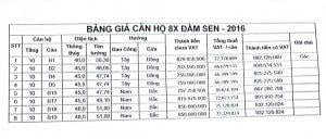 Bang gia 8x Dam Sen