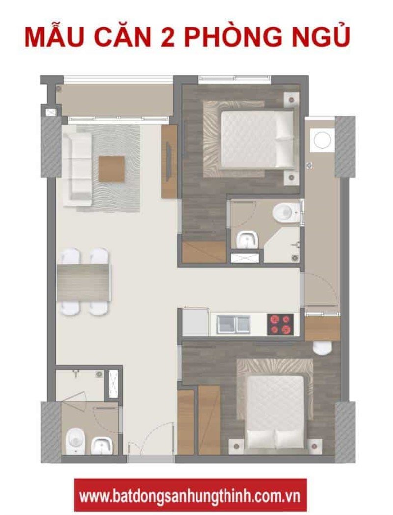 Căn Hộ Richmond City 2 Phòng Ngủ