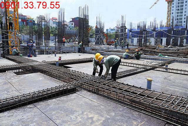 Thi công cốt thép sàn tầng 1 - block Northern căn hộ Sài Gòn Mia Trung Sơn