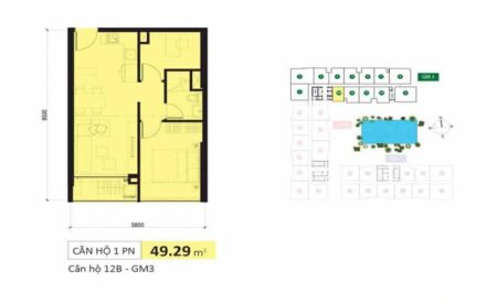 Mat Bang Can Ho Golden Mansion 1PN