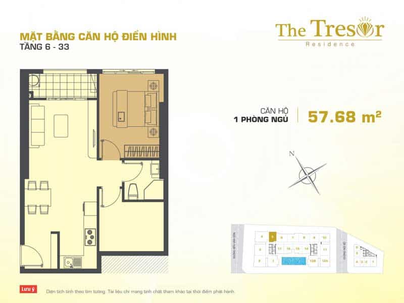 Cho thuê căn hộ 1 phòng ngủ dự án The Tresor quận 4 giá siêu rẻ