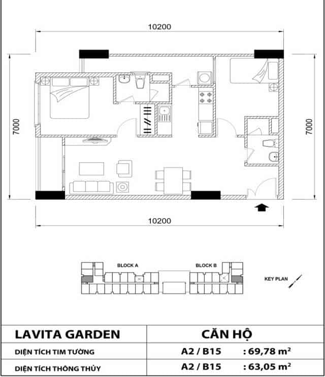 Bản vẽ thiết kế căn hộ Lavita Garden