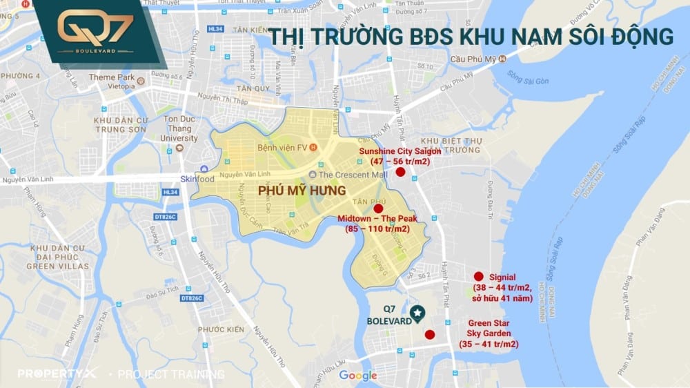Giá bán Q7 Boulevard nằm trên con đường tỷ đô Nguyễn Lương Bằng chỉ hơn 1 nữa các dự án khác trong khu vực