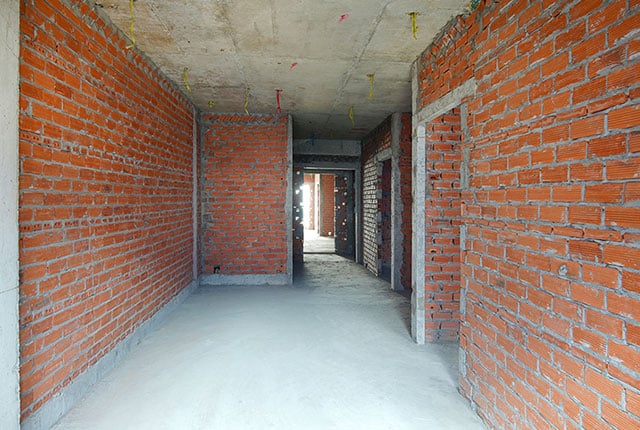 Xây tường bao căn hộ từ tầng 5 đến tầng 11 Block B và Block C
