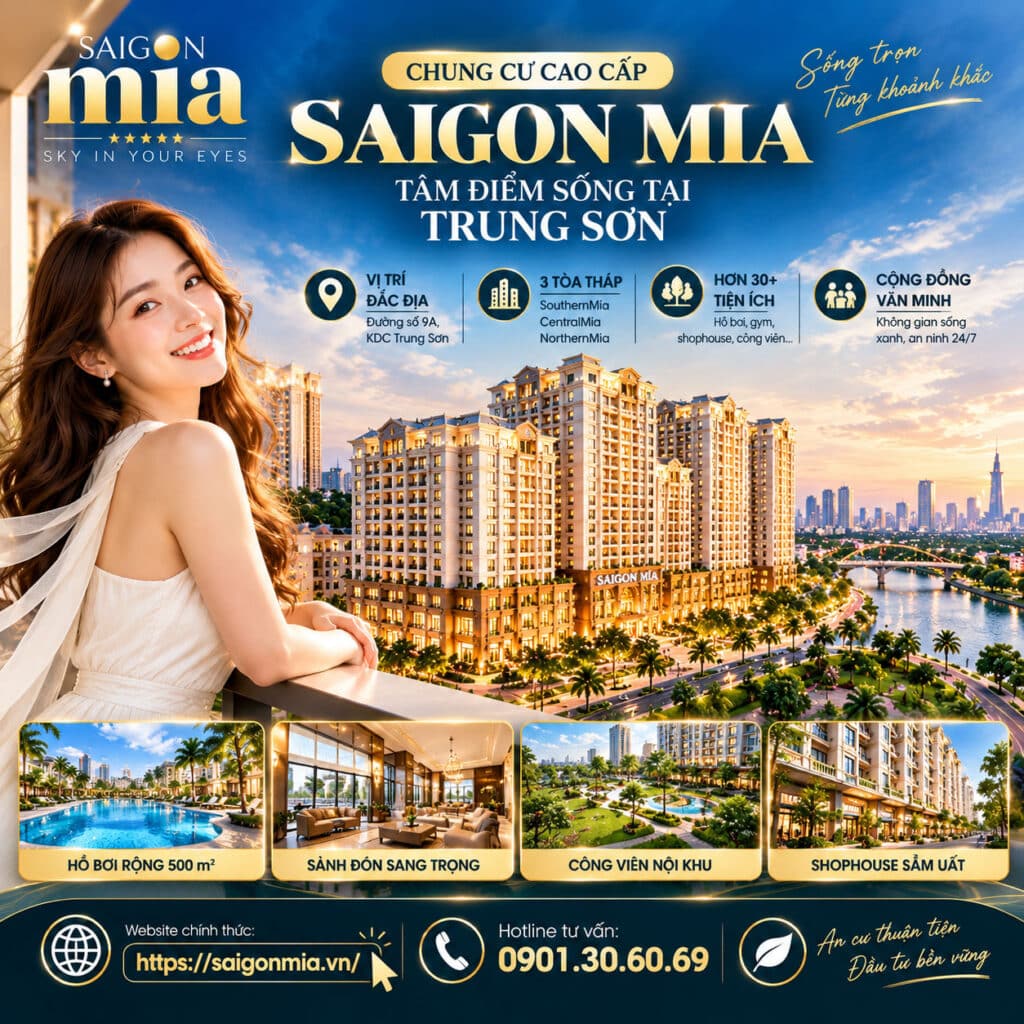 Căn hộ cao cấp Sài Gòn Mia khu dân cư Trung Sơn