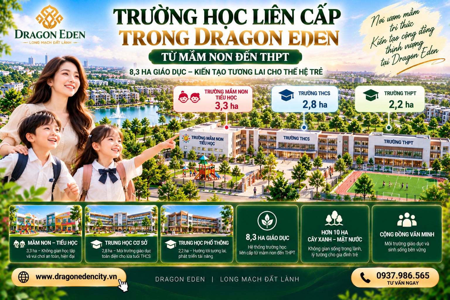 Trường Học Liên Cấp Trong Dragon Eden – Từ Mầm Non Đến THPT